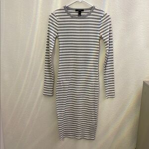 Brand Striped Grey and White Women's Dress